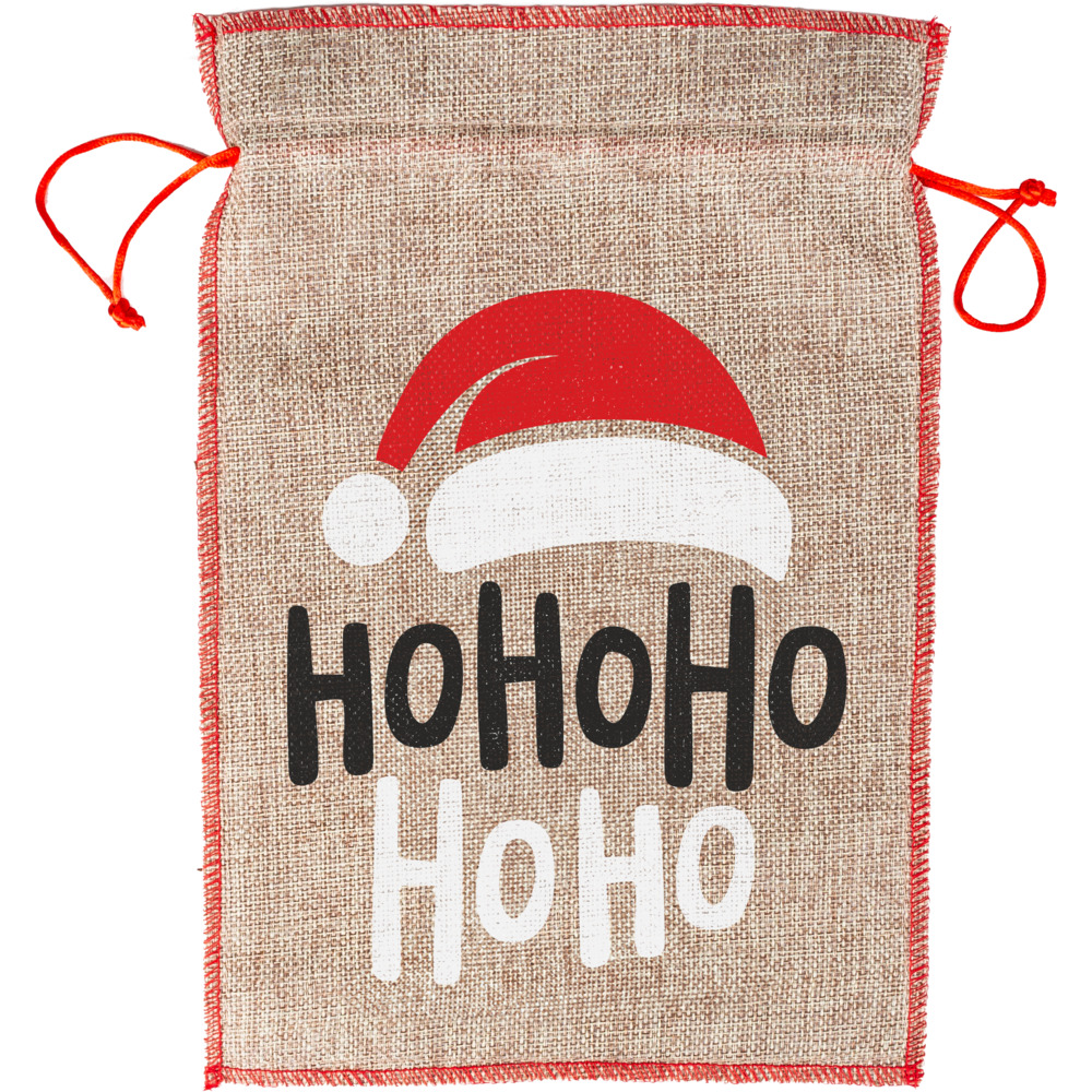 Jute-Geschenksack mit Zugkordel - 2 Motive sortiert 20x30cm image number 1