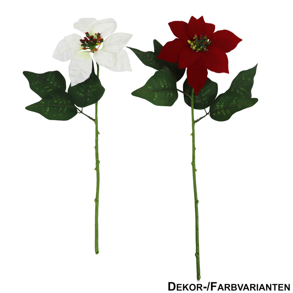 Deko-Weihnachtsstern mit 1 Bl&uuml;te 46 cm - sortiert