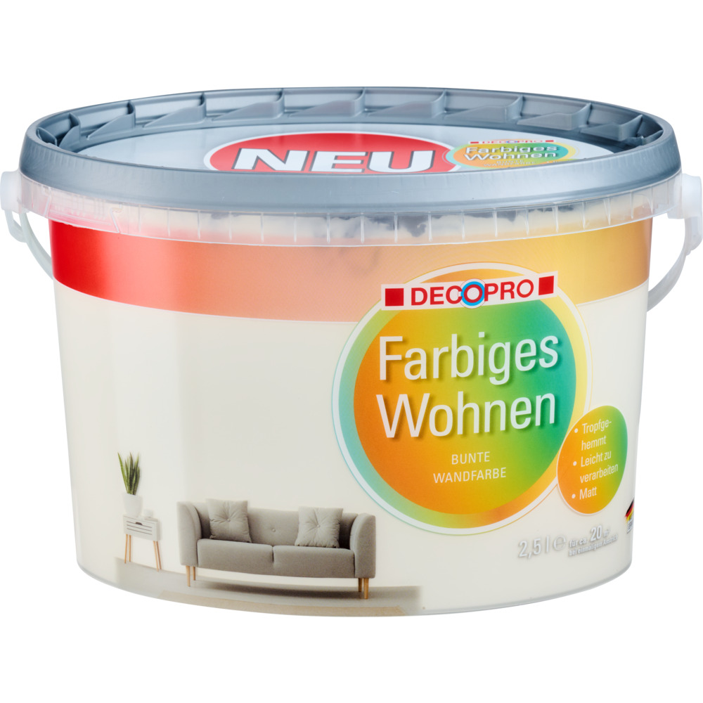 DECOPRO Wandfarbe 2,5 Liter vanille matt image number 2