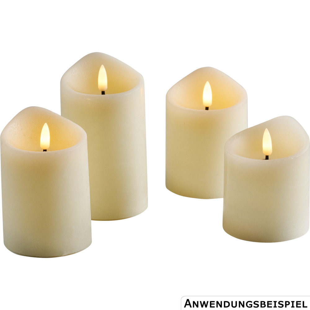 LED-Kerzen-Set 4er Set cremewei&szlig; Flackereffekt image number 2