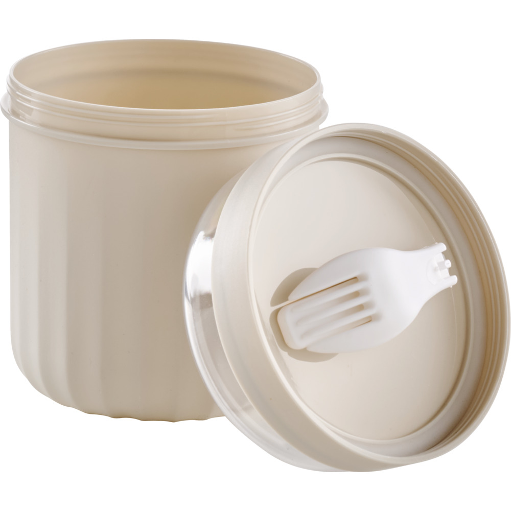 Joghurtbecher ca. 760 ml mit Gabel in Grau image number 1