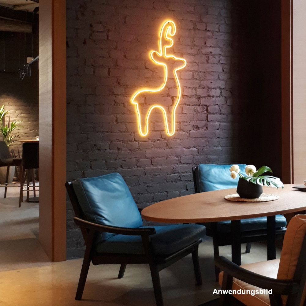 LED-Wanddekoration Rentier mit 96 warmwei&szlig;en LEDs und Timerfunktion image number 2