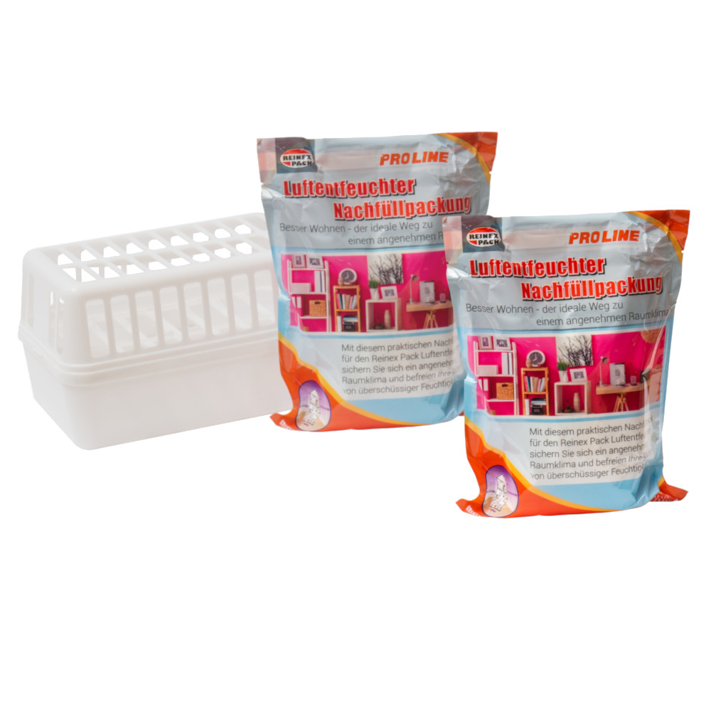 Reinex XXL-Luftentfeuchterbox mit 2 Granulat-Kissen