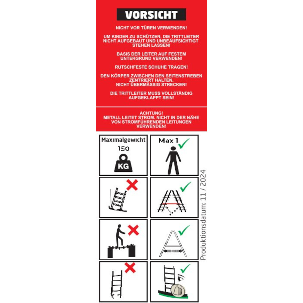 Trittleiter 2-stufig extrabreit mit Halteb&uuml;gel image number 3