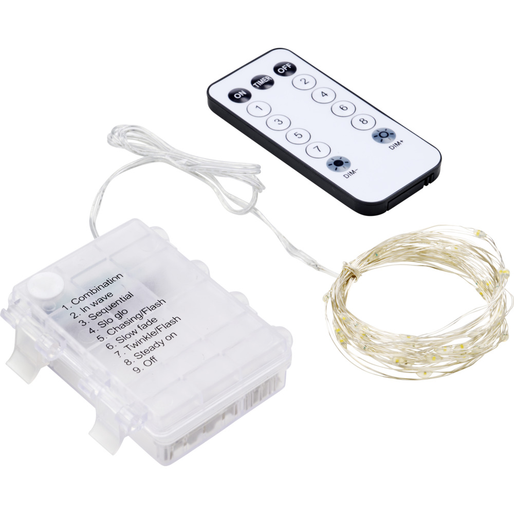 LED-Lichterkette Draht 50 Micro LEDs Fernbedienung