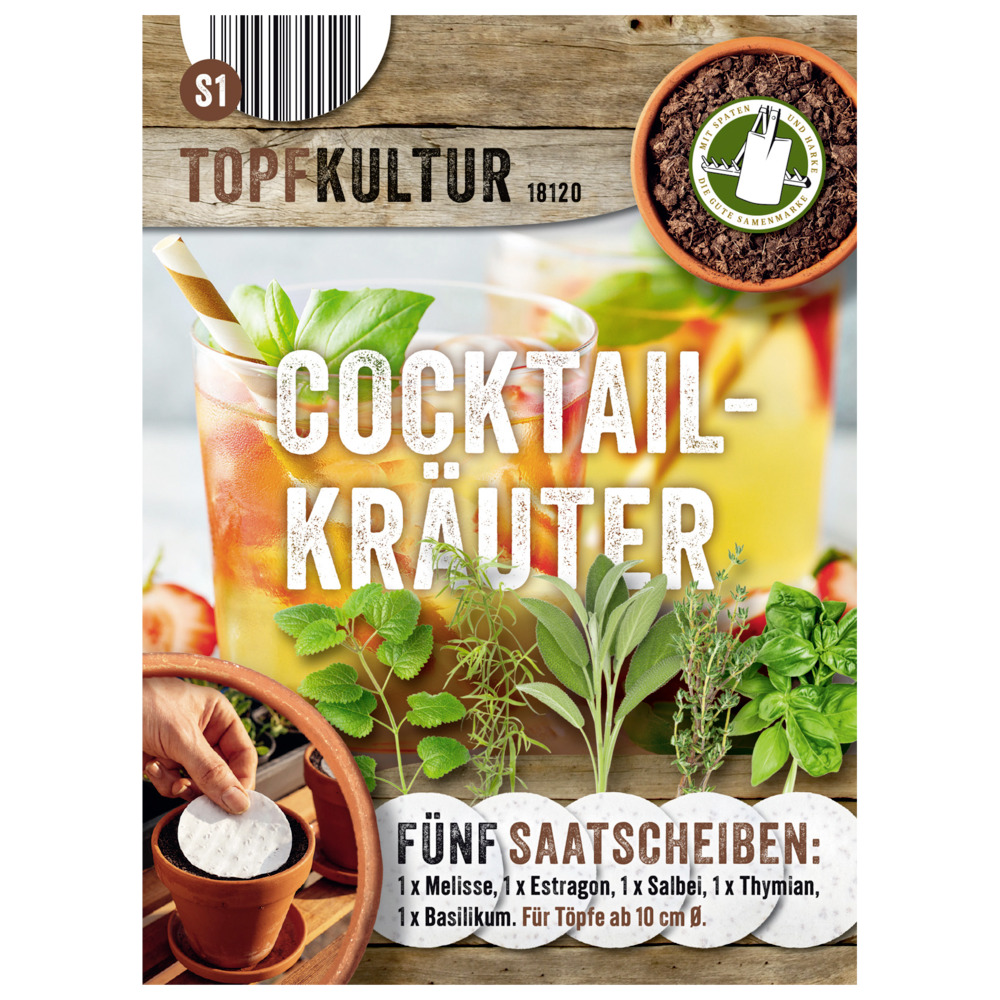 Saatscheiben Cocktail-Kr&auml;uter-Mix 5 Scheiben