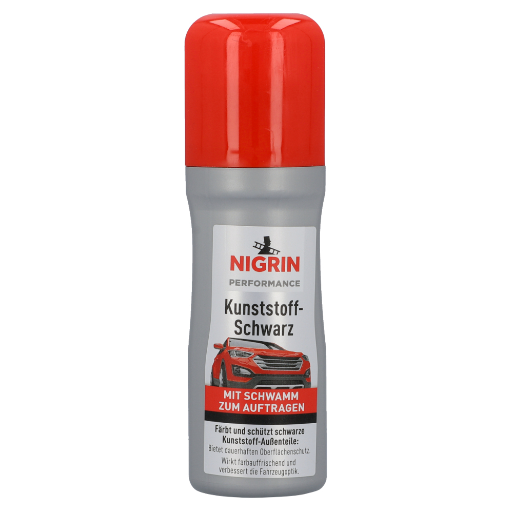 Nigrin Performance Kunststoff-Schwarz 75 ml mit Applikationsschwamm