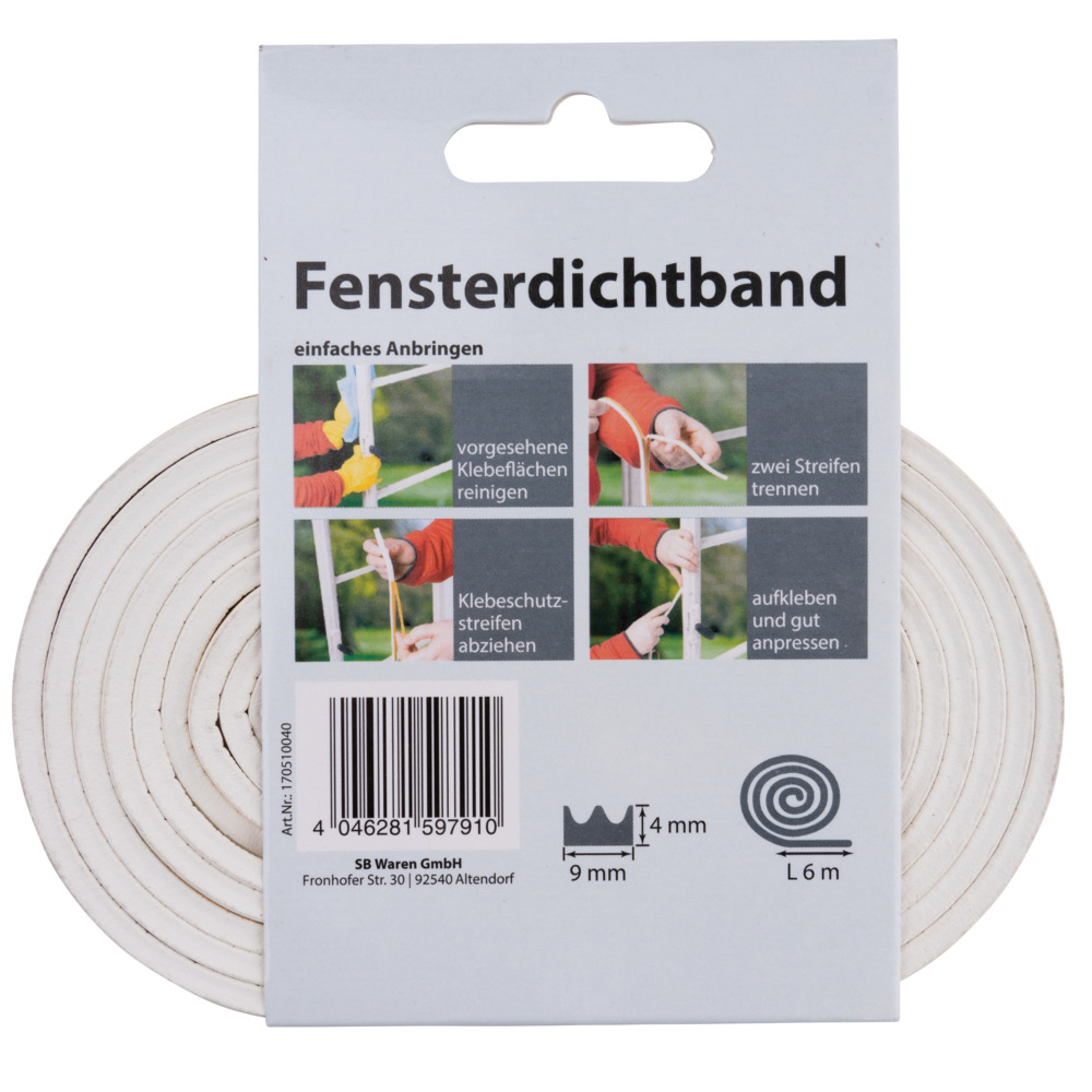 Fensterdichtung mit E-Profil in wei&szlig; auf 6 m Rolle image number 1