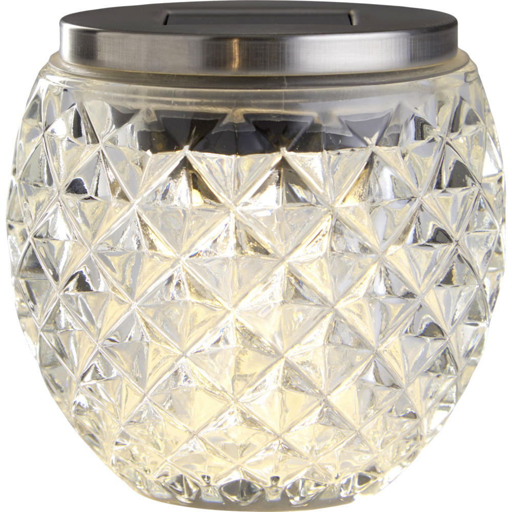 LED Solar Windlicht Glas Kristall &Oslash; 10 cm image number 1