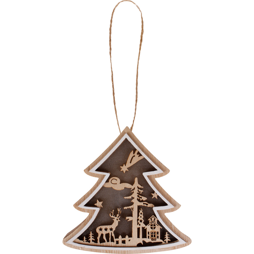 H&auml;ngedeko aus Holz mit LED, 4-fach sortiert image number 1