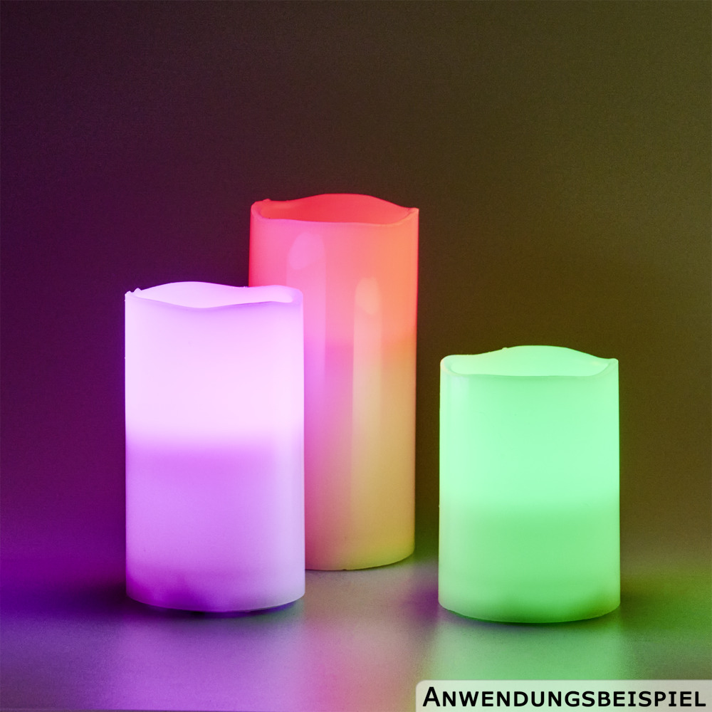 LED-Echtwachskerzen-Set 3-teilig wei&szlig; mit Farbwechsel image number 7