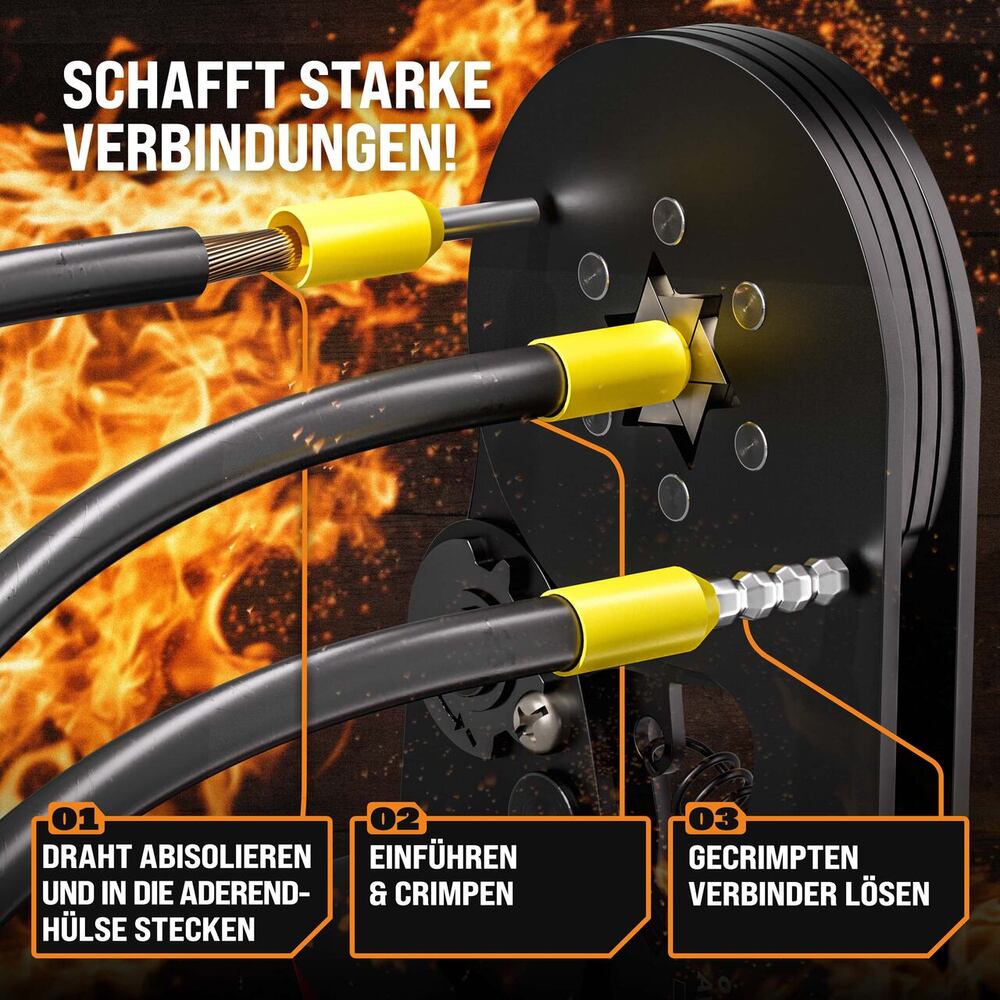 monzana&reg; Crimpzange Set sechskant mit Aderendh&uuml;lsen image number 2