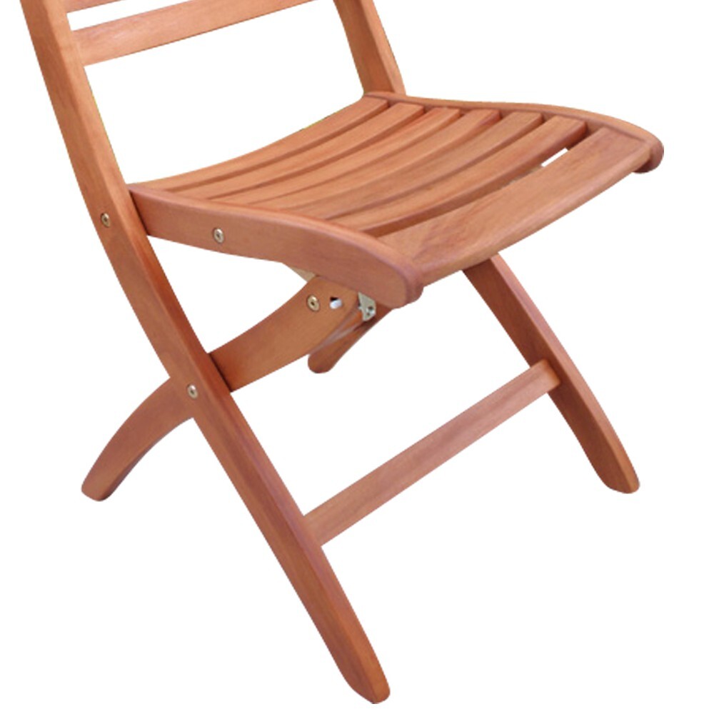 Klappstuhl-Set, 2 St&uuml;ck, Eukalyptusholz ge&ouml;lt image number 2