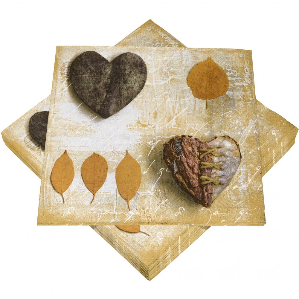 Servietten mit Motiv Herz, 20 St&uuml;ck