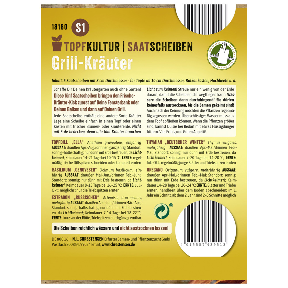 Saatscheiben Grill-Kr&auml;uter-Mix 5 Scheiben image number 1
