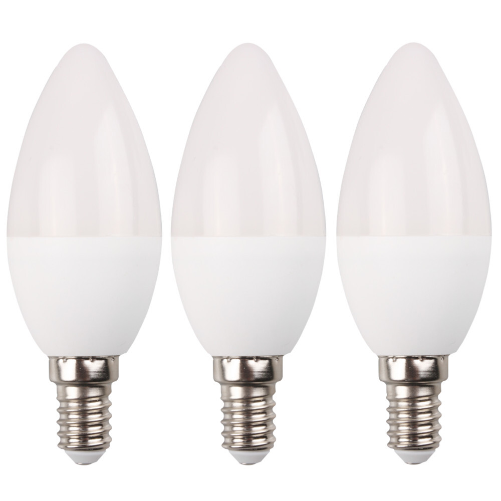 Avalux LED-Lampe Set 3 St&uuml;ck 6,1 Watt in Kerzenform mit E14 Sockel