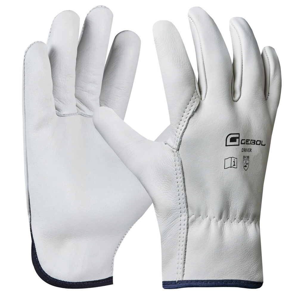 Handschuhe Driver Gr&ouml;&szlig;e 10, XL aus Rindsvollleder in Hellgrau