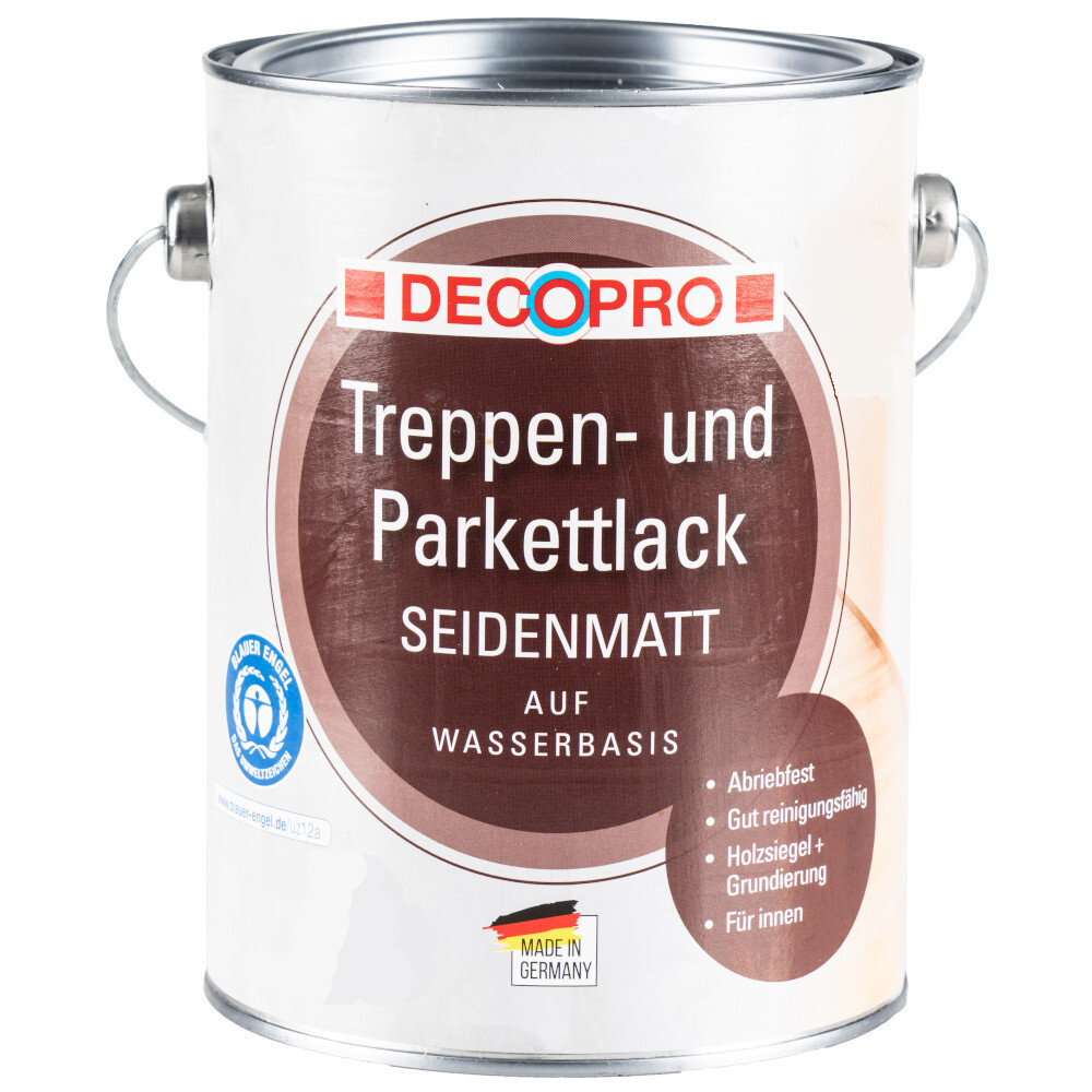 DECOPRO Treppen- und Parkettlack 2,5 Liter seidenmatt farblos