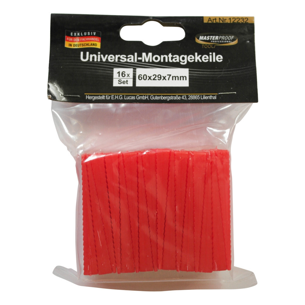 Universal-Unterlegkeile-Set 16-teilig, Kunststoff, Rot