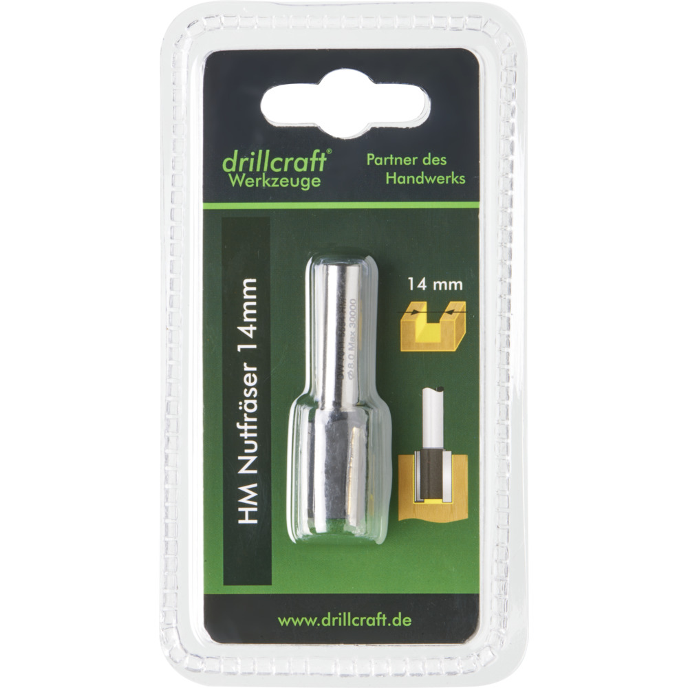 HM Nutfr&auml;ser 14mm Drillcraft Oberfr&auml;ser Holzfr&auml;ser Nut Fr&auml;ser Nutenfr&auml;ser image number 2