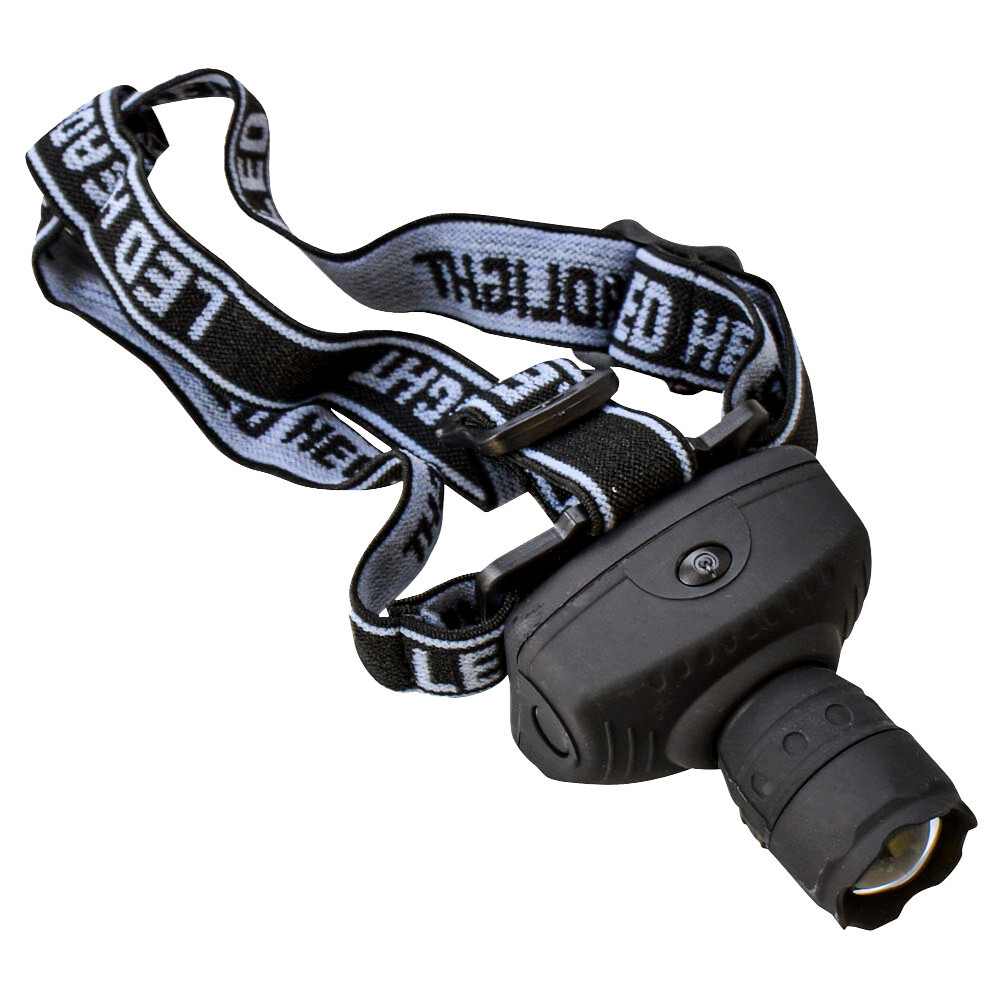 LED-Stirnlampe mit verstellbarem Kopfgurt und 3 Leuchtmodis