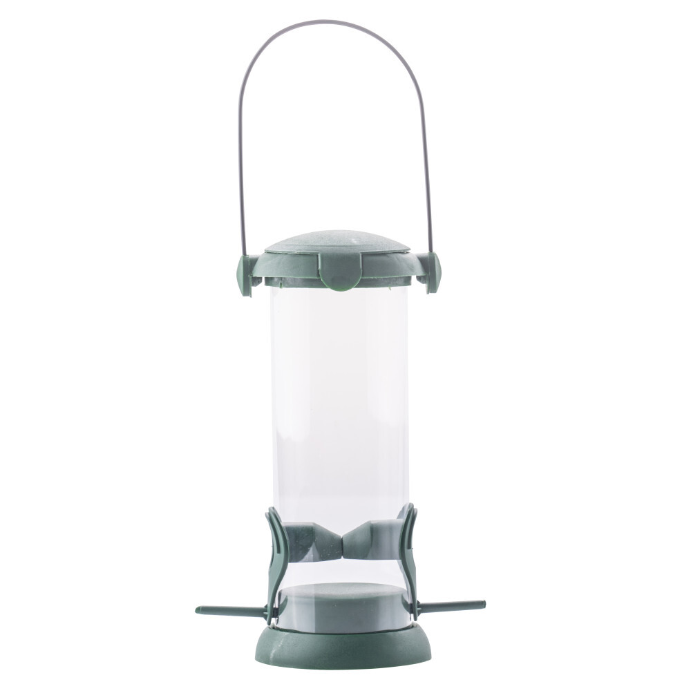 Vogelfutterstation Kunststoff 8,4x8,4x21 cm mit B&uuml;gel