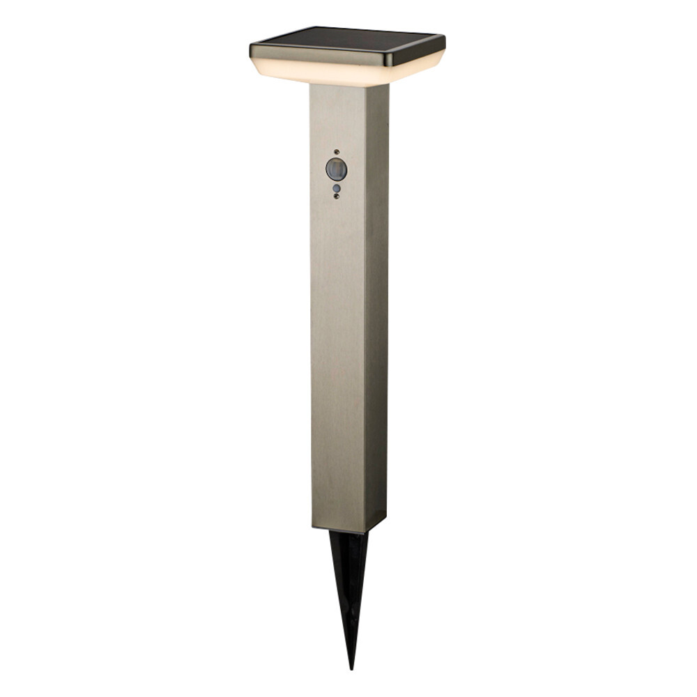 LED-Solarbodenleuchte eckig 50 cm mit Bewegungsmelder und Bodenspie&szlig;