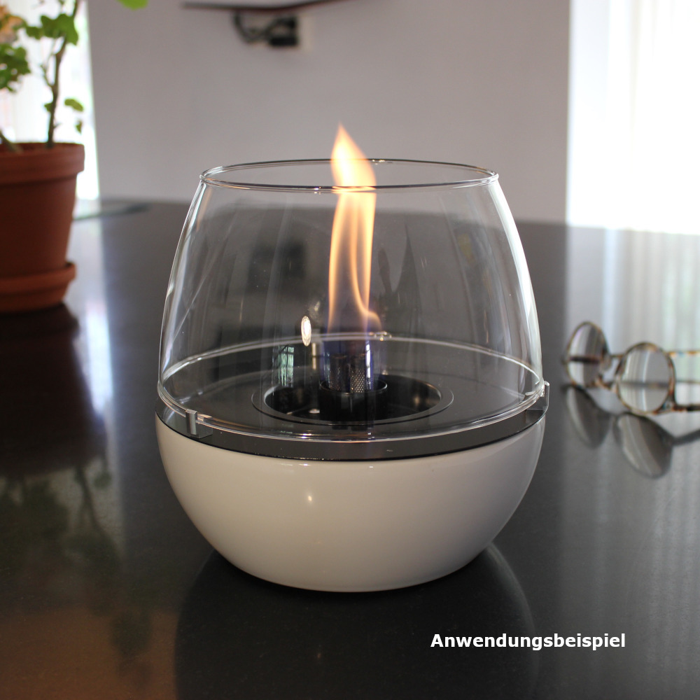 Firefix Tischfeuer Tenderflame &bdquo;Tulpe&ldquo; 18 cm wei&szlig; mit 3-fach Docht image number 3