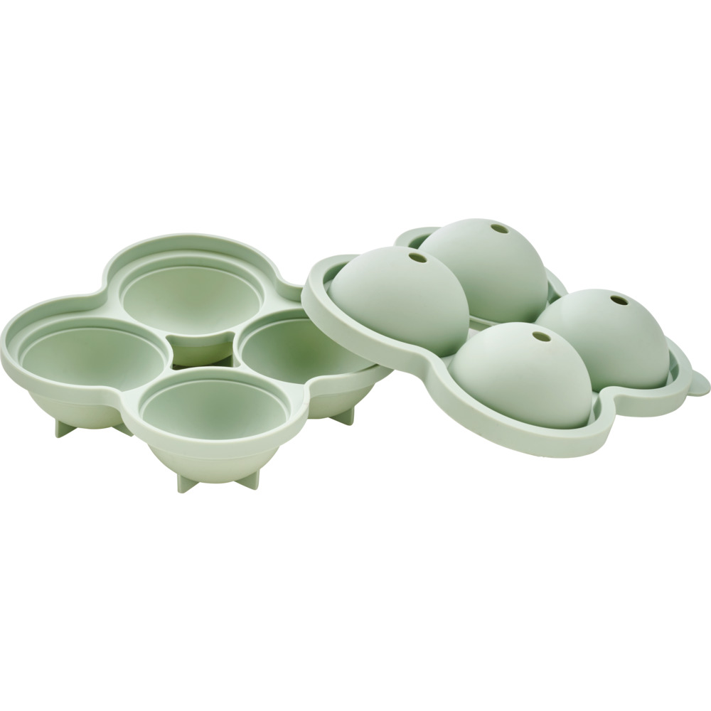 Eisw&uuml;rfelform Silikon 4 W&uuml;rfel &agrave; ca. 6cm rund Gr&uuml;n image number 1