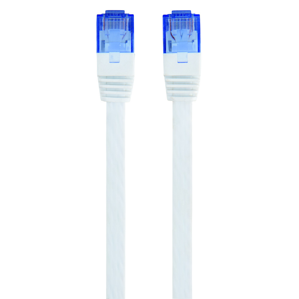 Netzwerkkabel 10 m CAT 6, UTP Flachkabel wei&szlig; mit 2 x RJ45 Steckern image number 2