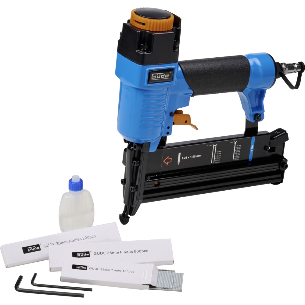 G&uuml;de&reg; Drucklufttacker Klammerger&auml;t Nagler Kombi-Set image number 1