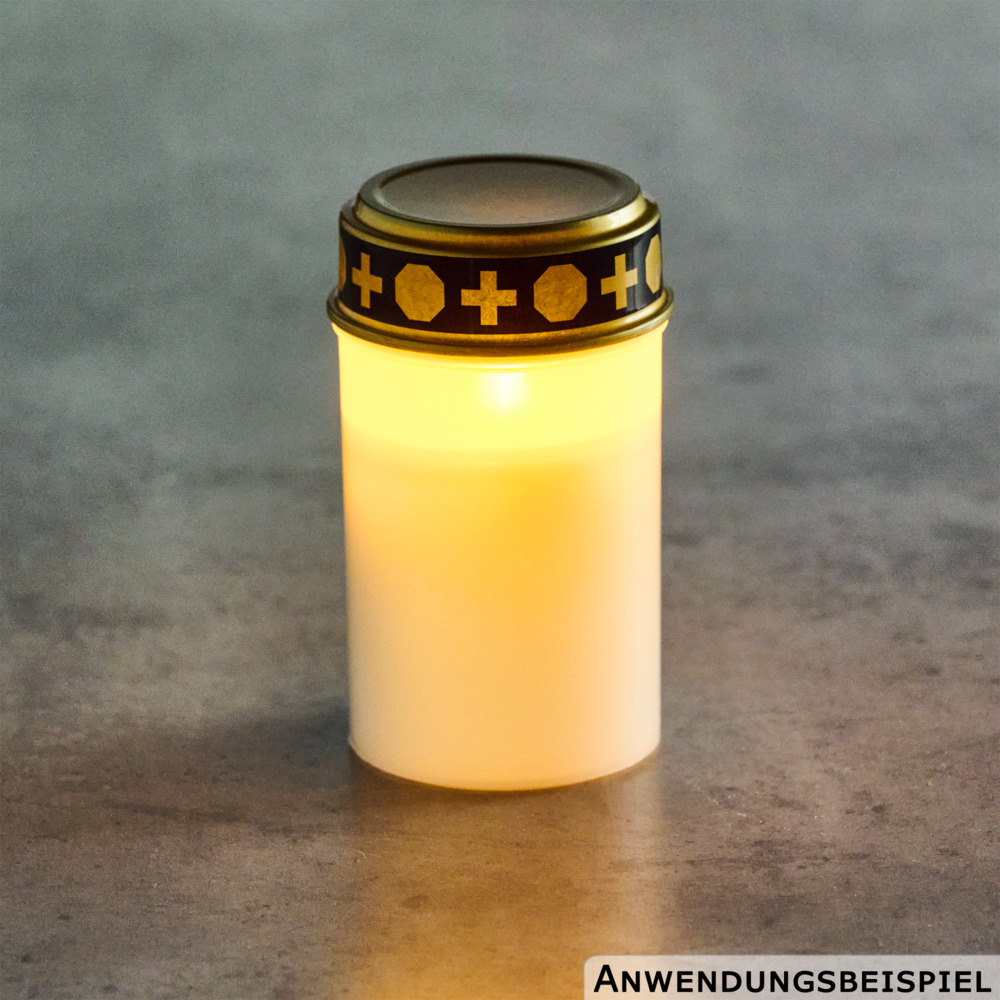 LED-Grabkerze wei&szlig; &Oslash; 7,3 x 12,3 cm image number 2