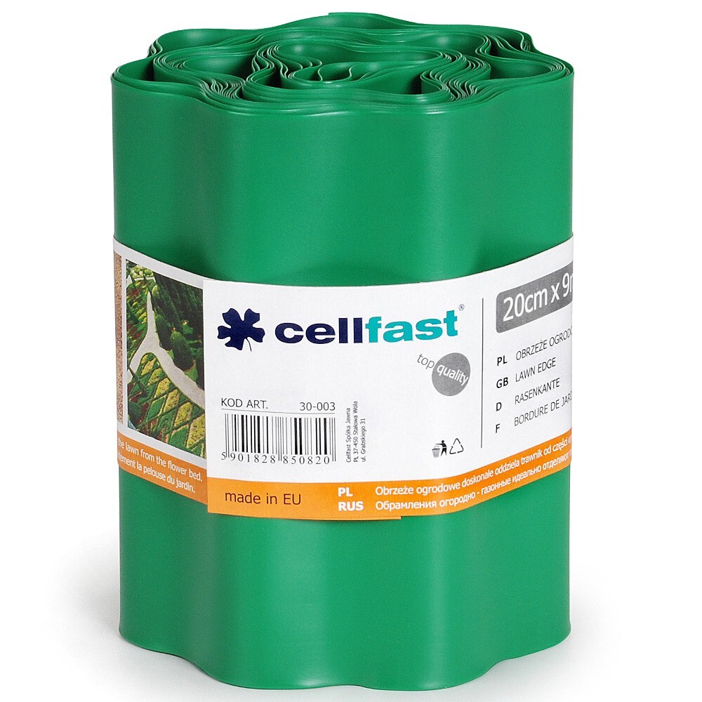 Rasenkante gr&uuml;n 20 x 900 cm Kunststoff, wellig