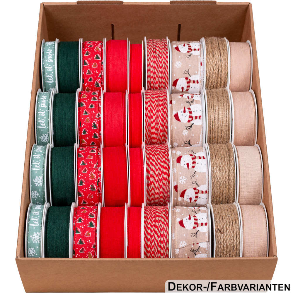 Geschenkband Weihnachten "Premium" Leinen classic