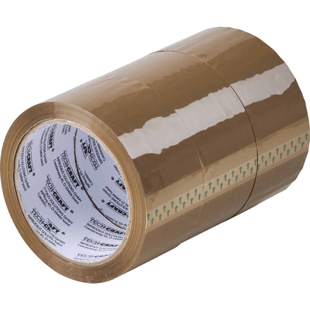 Packband 3 St&uuml;ck im Set zu je 48 mm x 66 m, braun