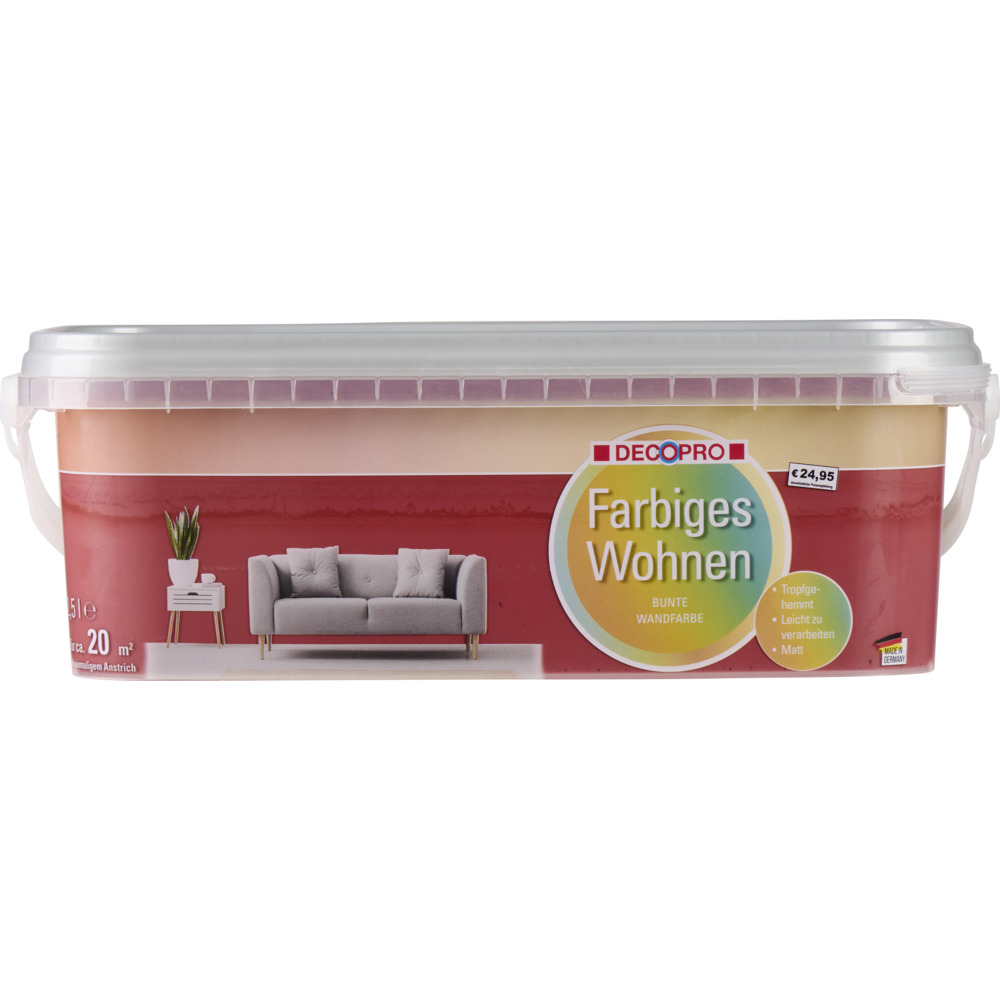 DECOPRO Farbiges Wohnen Ziegel 2,5 L