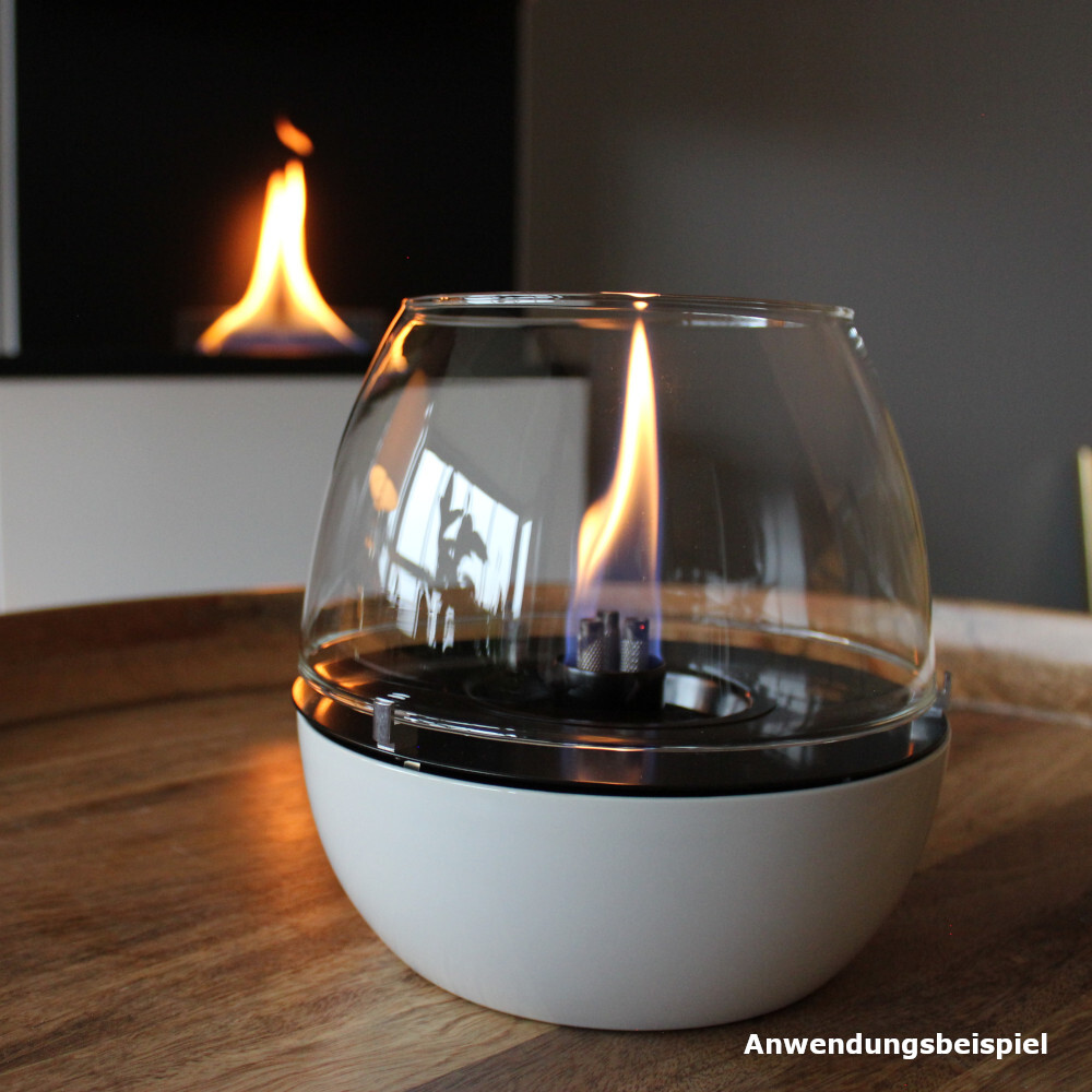Firefix Tischfeuer Tenderflame &bdquo;Tulpe&ldquo; 18 cm wei&szlig; mit 3-fach Docht image number 1