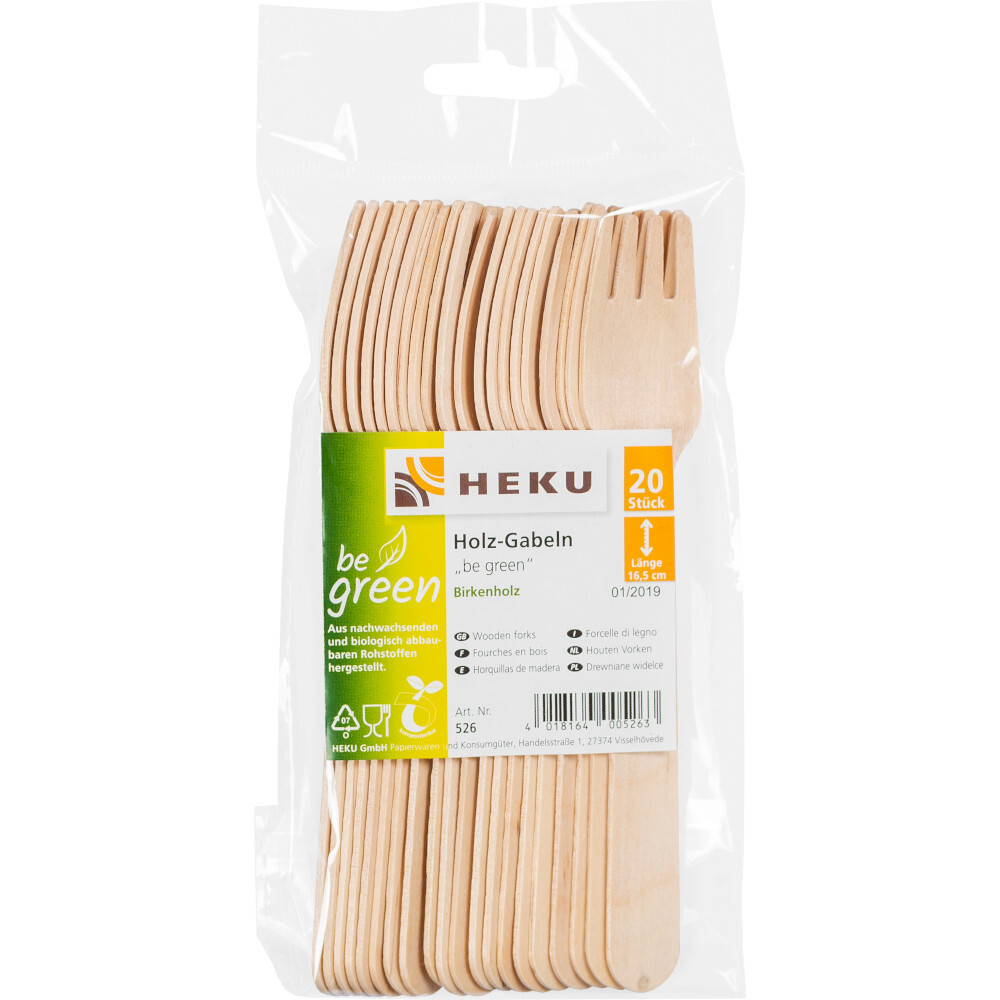 20 Holz-Gabeln aus Birkenholz be green image number 1