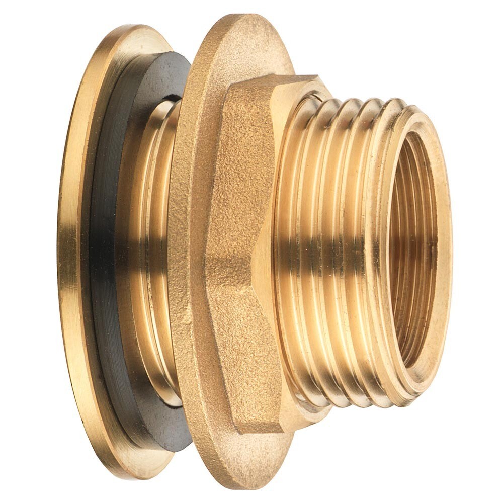 Regentonnen Verbindungsstutzen 1'' Messing Regentonnendurchf&uuml;hrung