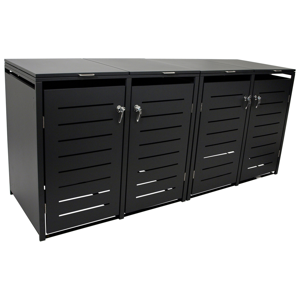 M&uuml;lltonnenbox 4er je 120 L in Anthrazit