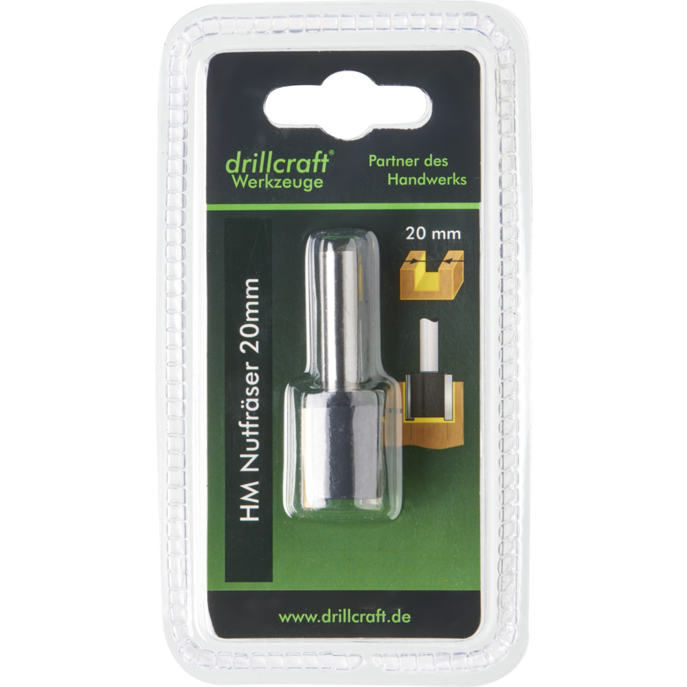 HM Nutfr&auml;ser 20mm Drillcraft Oberfr&auml;ser Holzfr&auml;ser Nut Fr&auml;ser Nutenfr&auml;ser image number 2