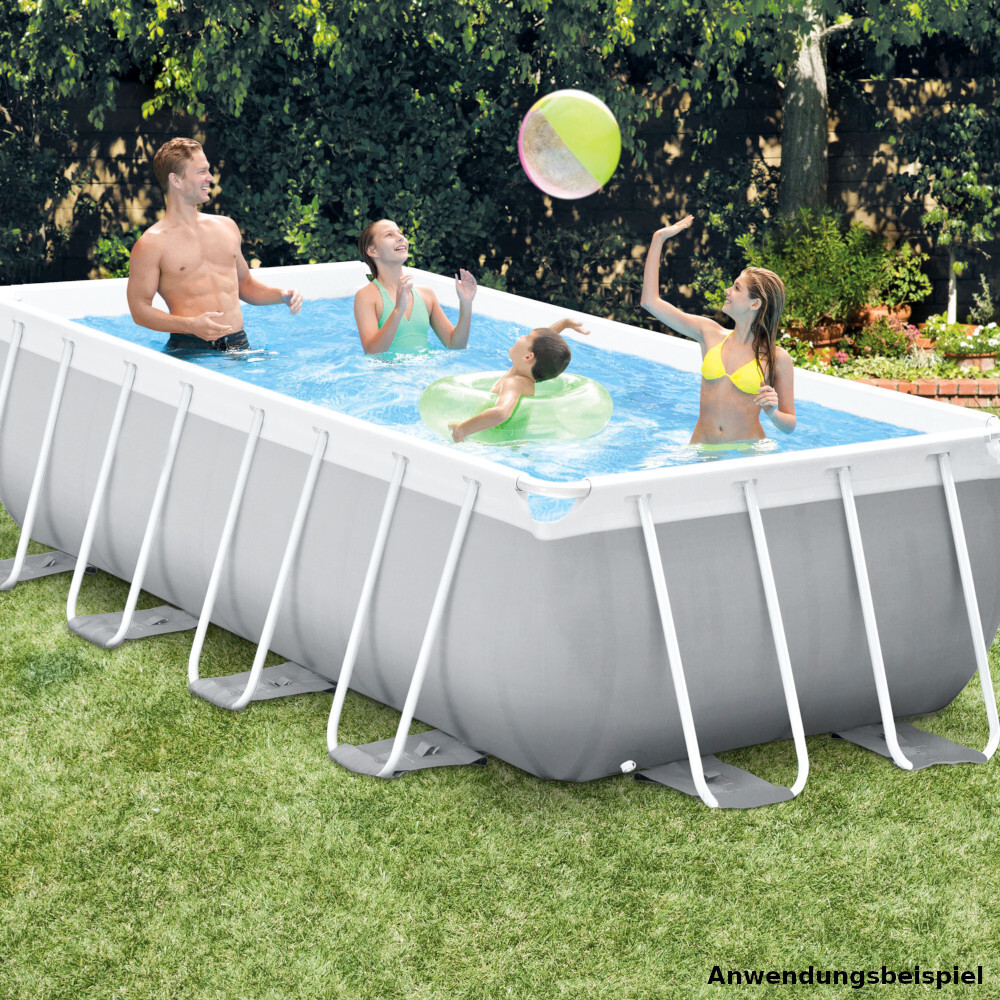 XXL Swimming Pool rechteckig mit Rahmen und Leiter image number 3