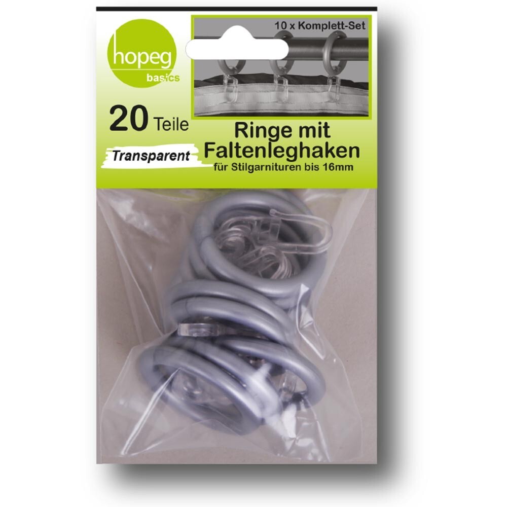 Ringe mit Faltenleghaken 20-teilig