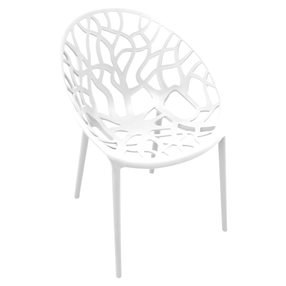 Design Stuhl Kunststoff Wei&szlig; 58 x 60 x 80 cm