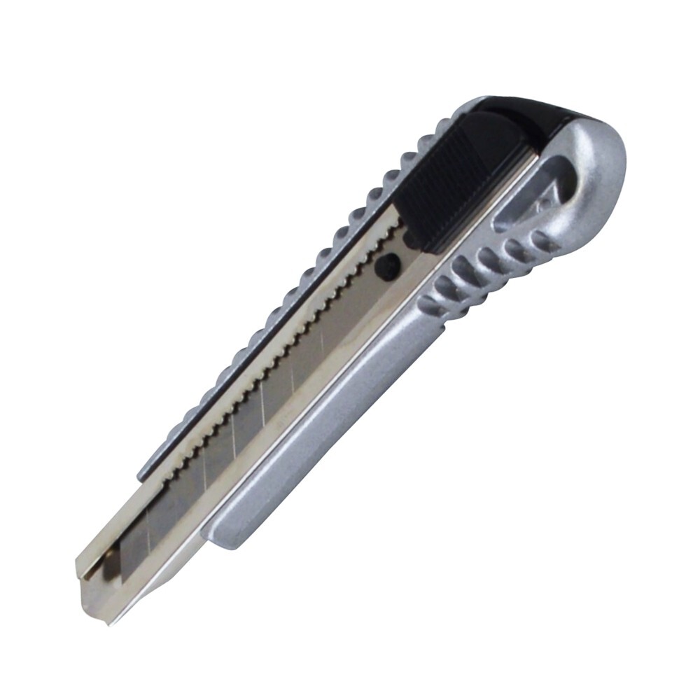 Teppichmesser aus Aludruckguss mit 18 mm Abbrechklingen