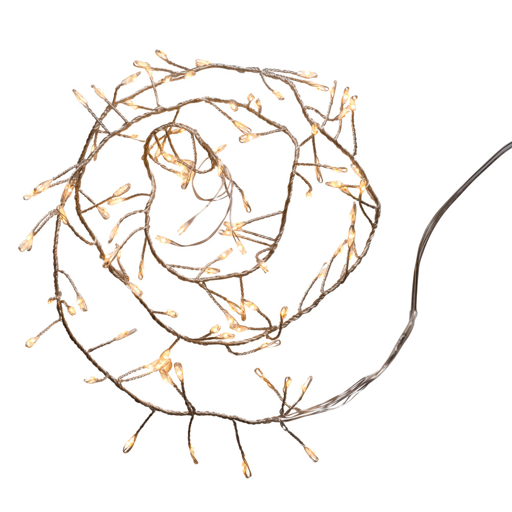 LED-Lichterkette 200 cm Silberdraht 100 LEDs warmwei&szlig;