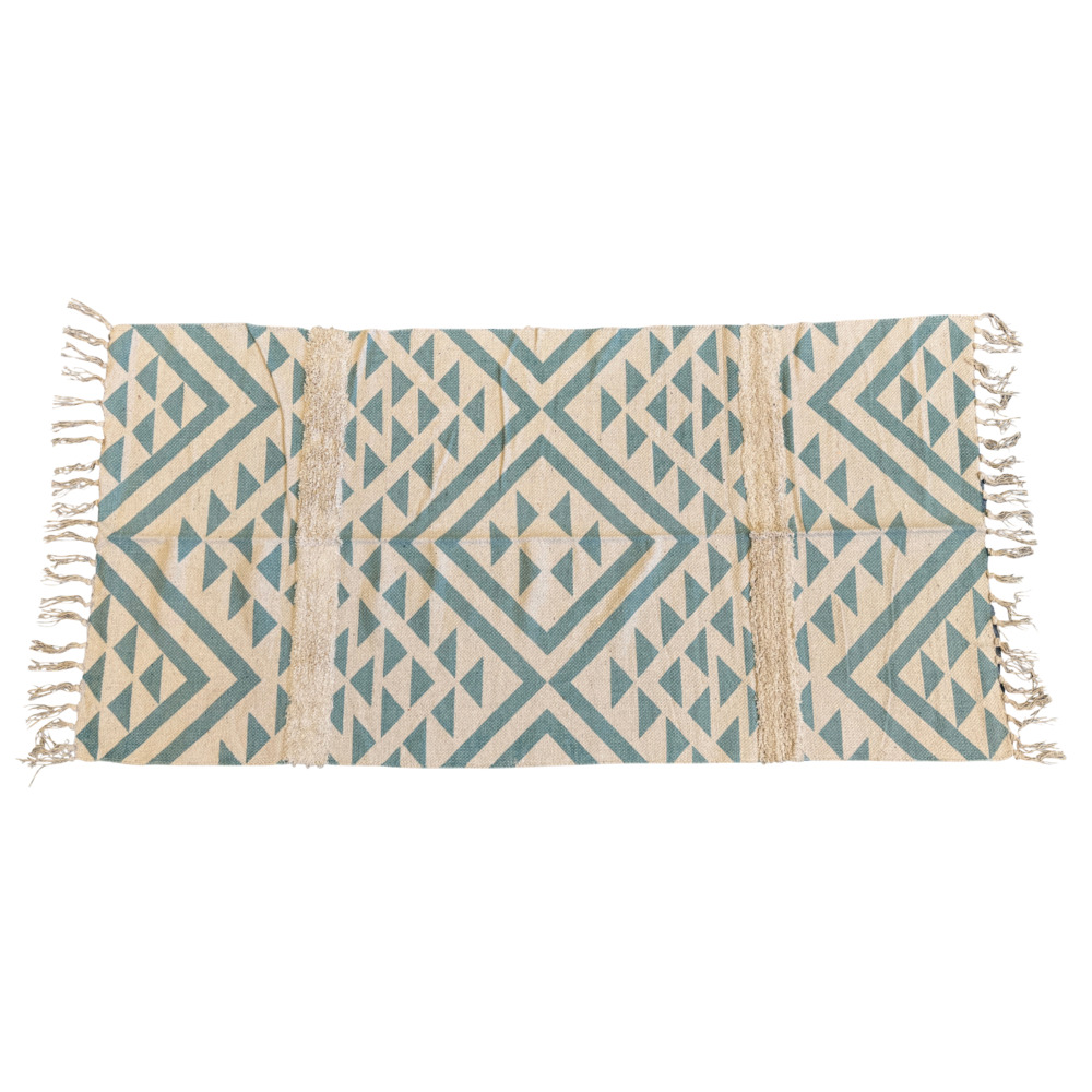 Baumwollteppich 70 x 140 cm in T&uuml;rkis image number 3