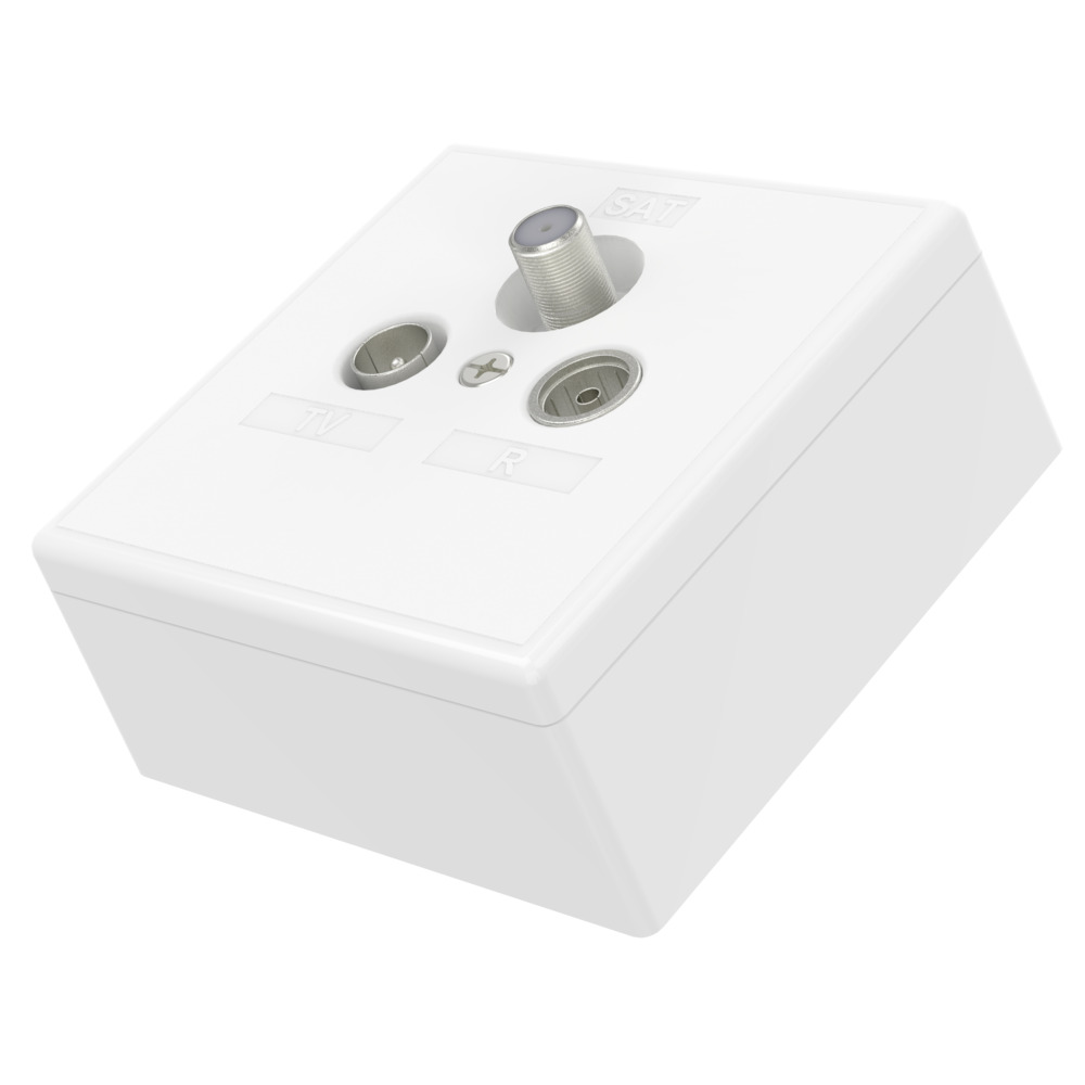 hama&reg; Antennendose 4in1, f&uuml;r TV + SAT + Radio + Telefon + Unicable