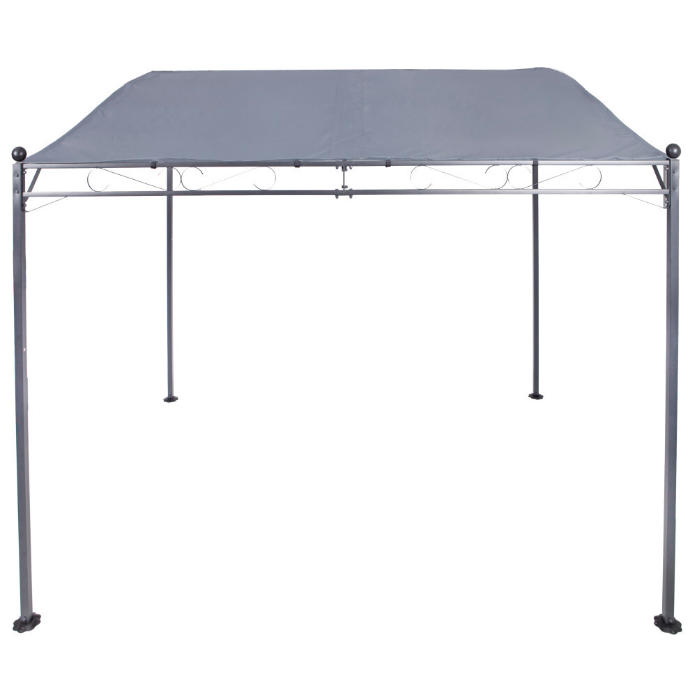 Anbaupavillon mit Stahlgestell und Dachbespannung grau image number 2