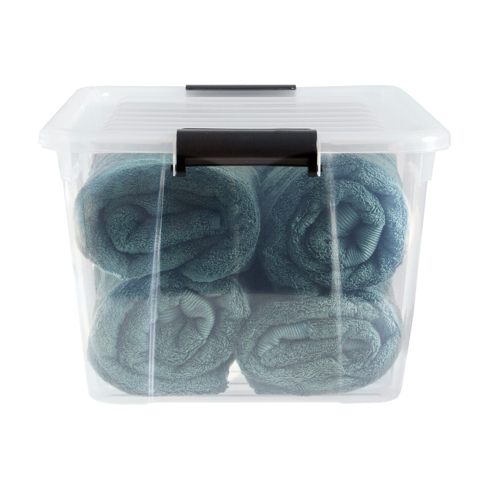 Aufbewahrungsbox 30 Liter mit Deckel, Grau-Transluzent image number 14